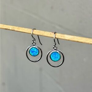 NEW! Blue Fire Opal Earrings